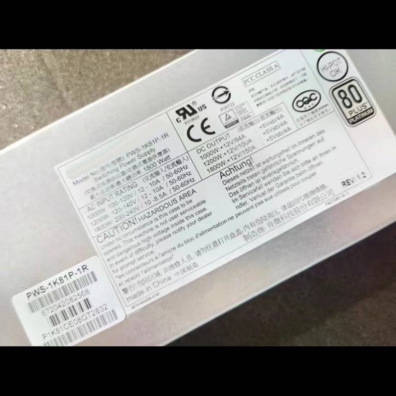 PWS-1K81P-1R 1800W For Supermi - огляд і ціна 1800W Server Power Supply Redundant